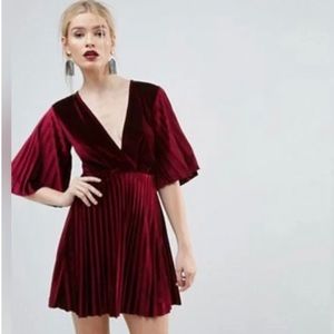 Red velvet dress